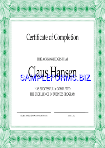Certificate of Completion Template 1 pdf potx free