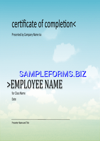 Certificate of Completion Template 2